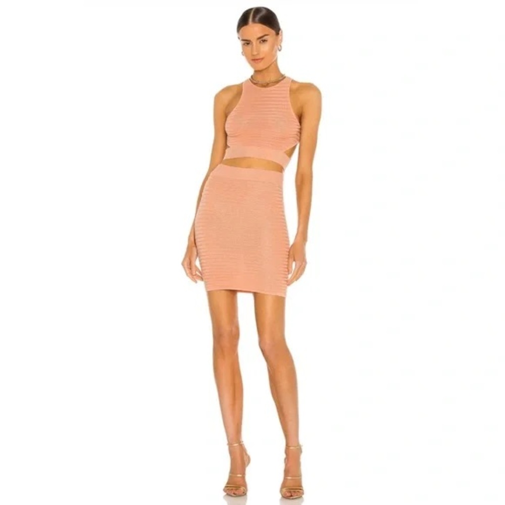 Ribbed Peach Mini Skirt – Women's Stretch Knit Skirt
